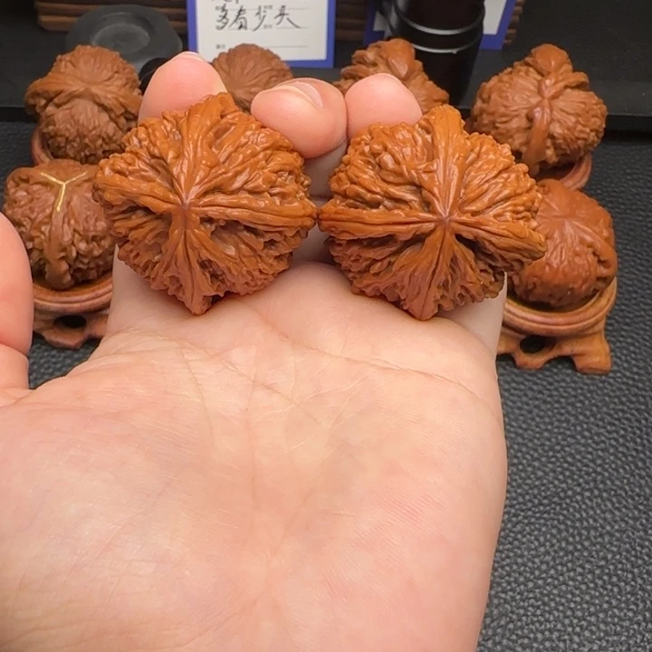 把件文玩核桃南疆石四棱 37尺寸