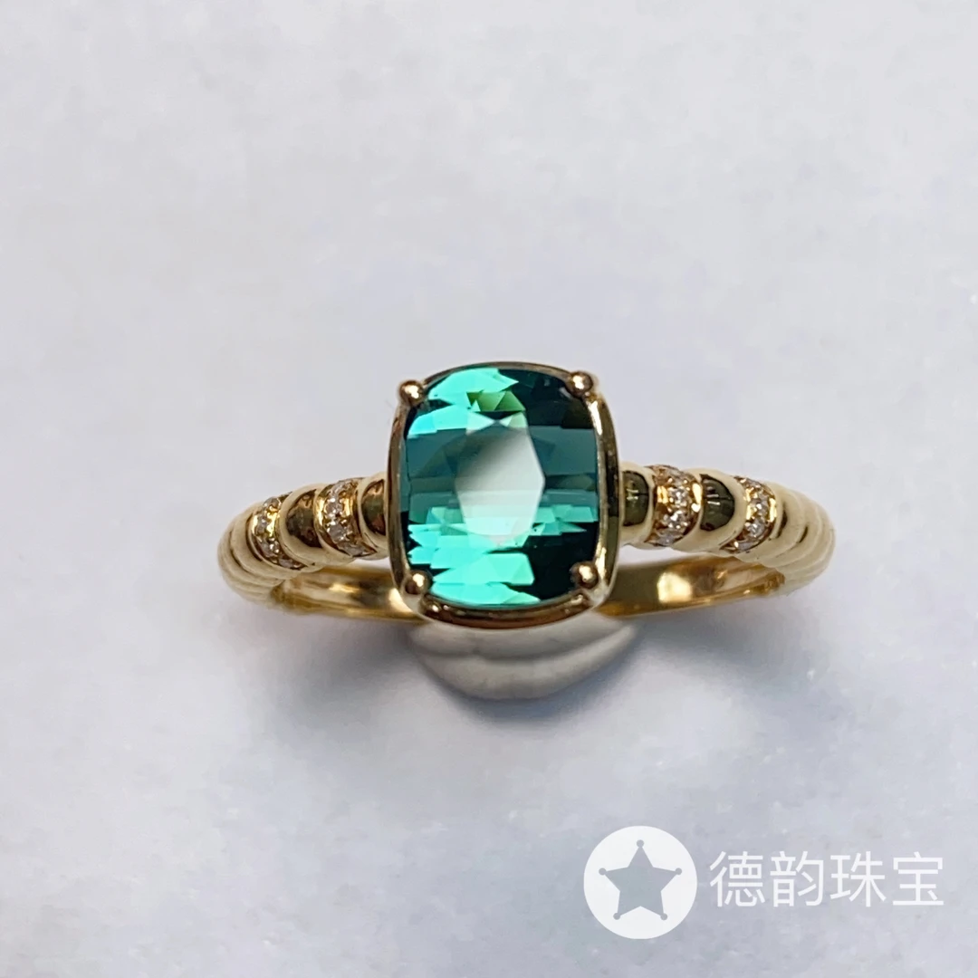 18K金镶嵌碧玺戒指