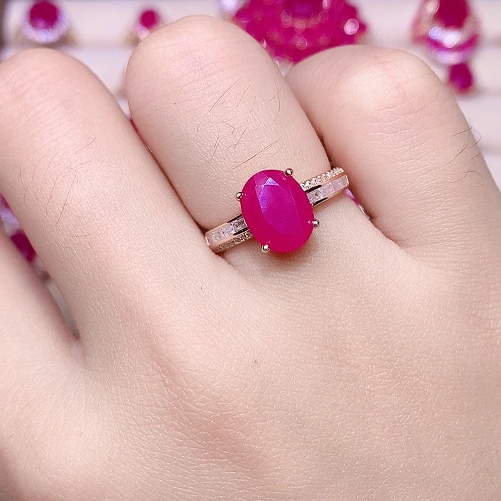 银S925镶嵌红宝石戒指