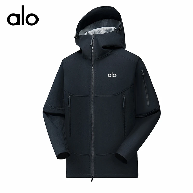 alo户外软壳冲锋服男女同款2025秋新款潮牌徒步骑行登山夹