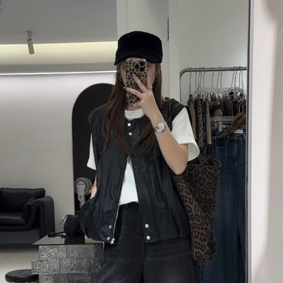 【小个家】“莫斯科”秋季短款磁吸扣拉链设计感复古港风马夹