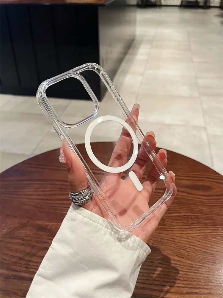 磁吸透明手机壳适用苹果防摔简约设计