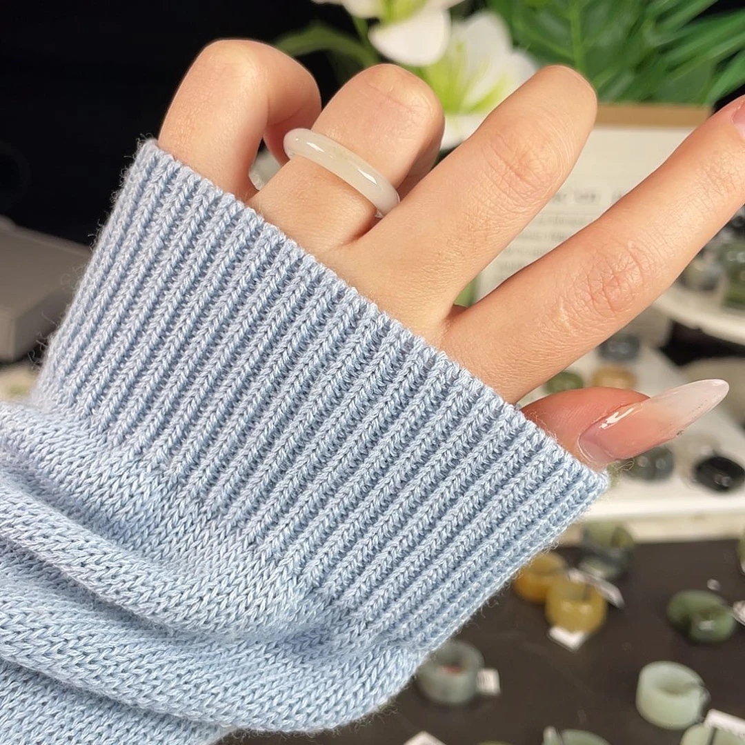 和田玉未镶嵌戒指h5白月光细条16.2有包容不退换