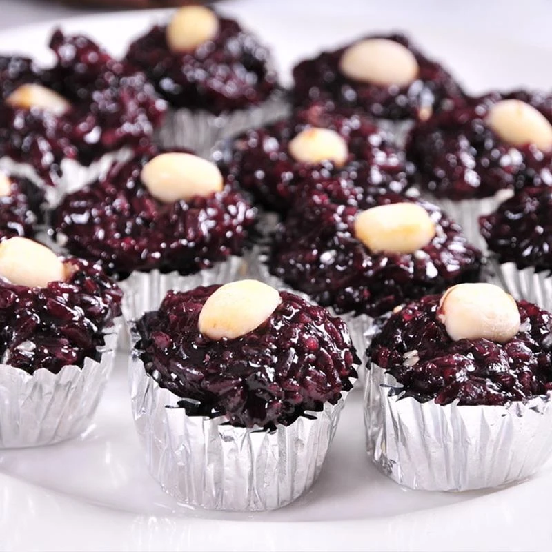 黑糯米糕350g*3袋莲子黑米糕速冻广式点心糕点营养半成品早餐食品