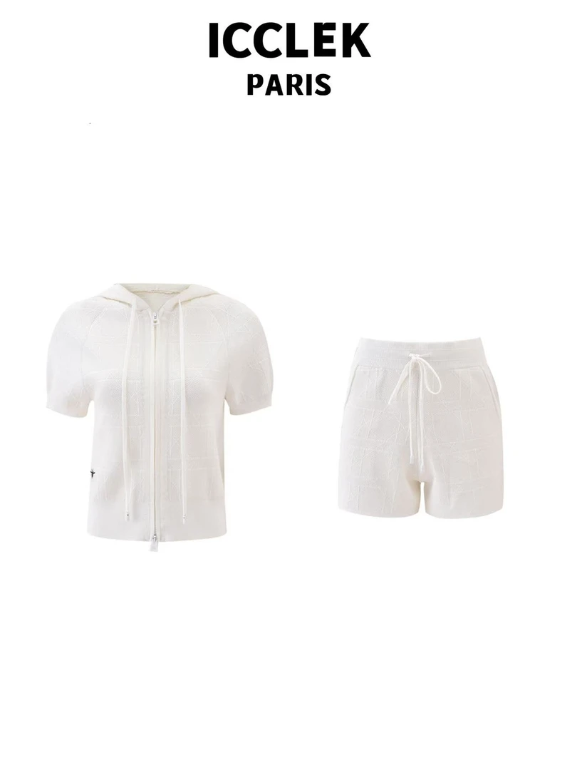 ICCLEK 白色松弛感衬衫韩系长袖防晒气质慵懒百搭套装通勤 - 5709