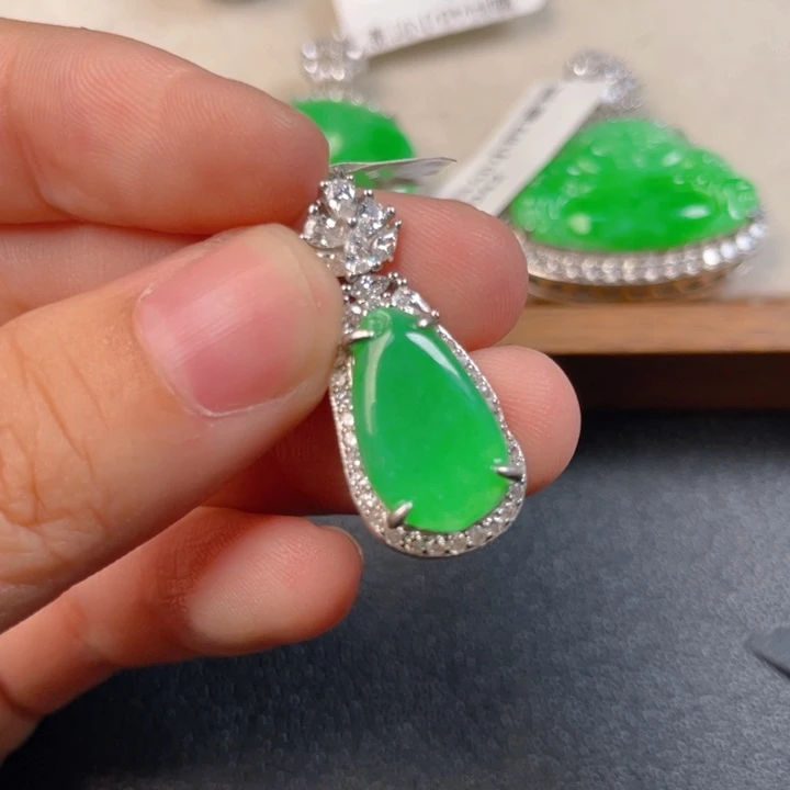 翡翠银S925镶嵌吊坠(不含链)h h n n