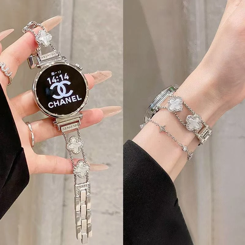 适用华为gt5手表带镶钻蝴蝶watch43pro金属小香风GT4轻奢女款表链