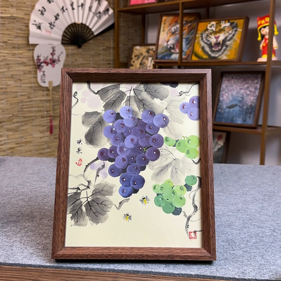 《硕果累累》10寸摆台摆件简约书法画