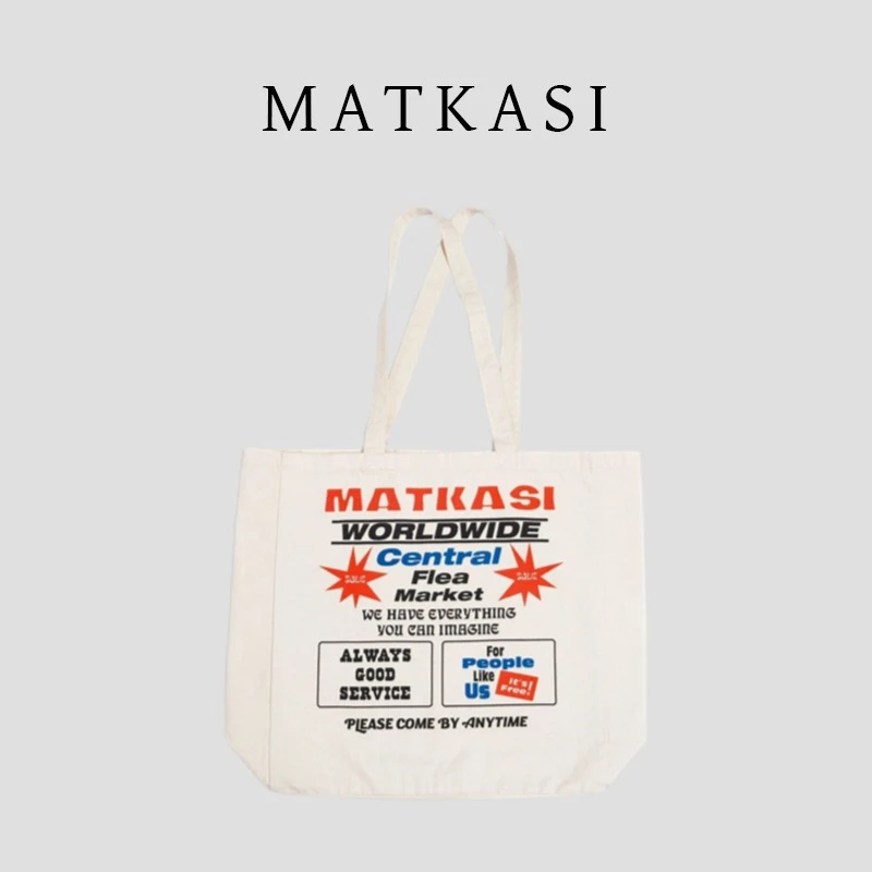 MATKASI 复古范单品好搭配美式复古印花手提包包