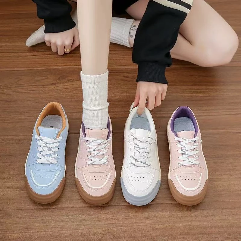 2428休闲小白鞋女2025春季新款学生韩版ins百搭厚底复古潮流板鞋