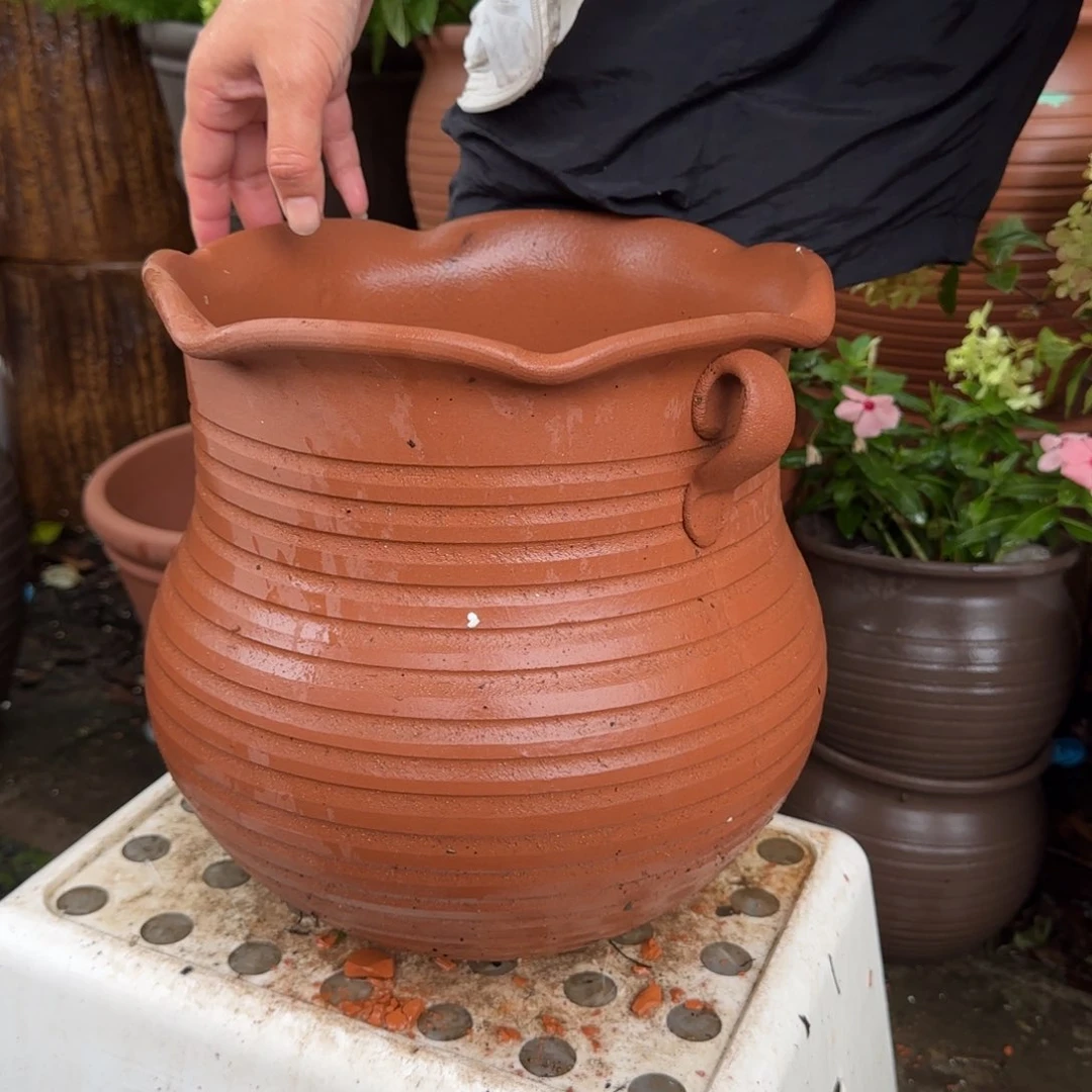 紫砂花盆口27高27宜兴紫砂