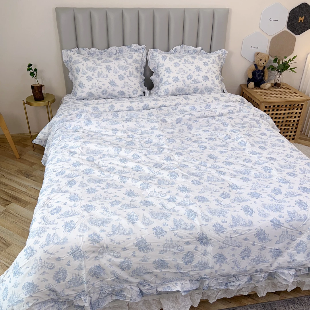 韩式公主四季被 纯棉印花定点绗缝 亲肤透气2.0*2.3（安娜四季被）