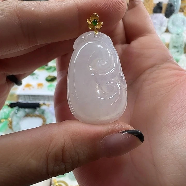 翡翠未镶嵌颈饰白冰如意