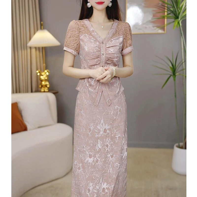 【套装定制】B976图片色上衣套裙优雅气质时尚减龄休闲显瘦夏季收腰