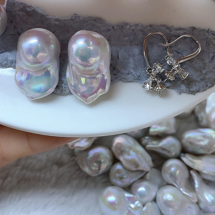 淡水珍珠耳饰银S925镶嵌