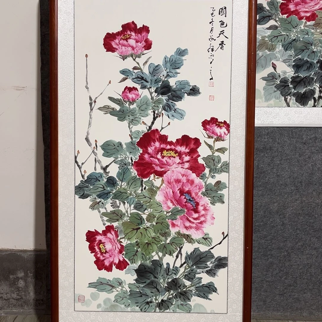 国画书画作品带框.63×123