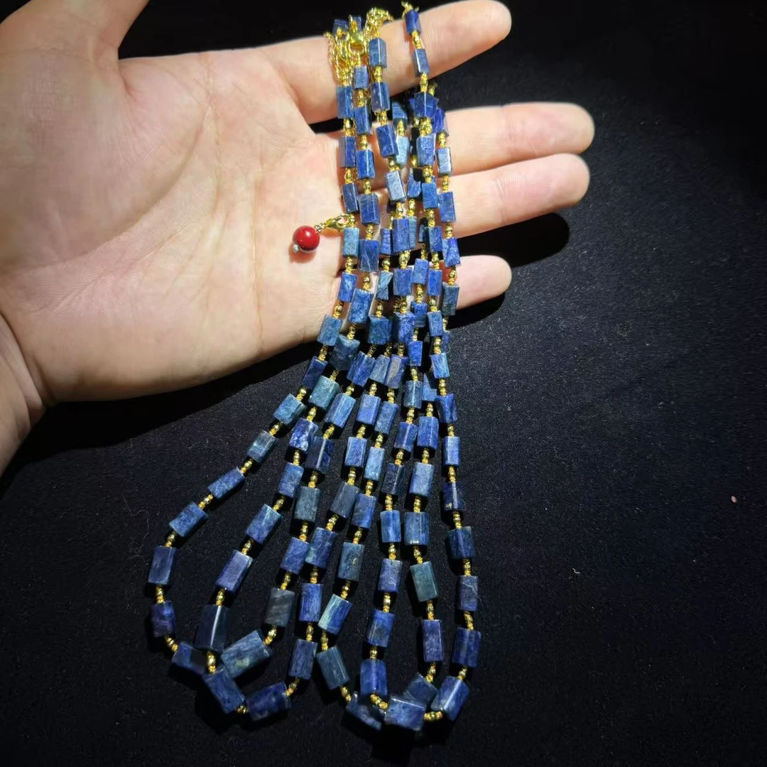 【皇后甄选】C111411含辰砂星际蓝方糖项链-多样性发一