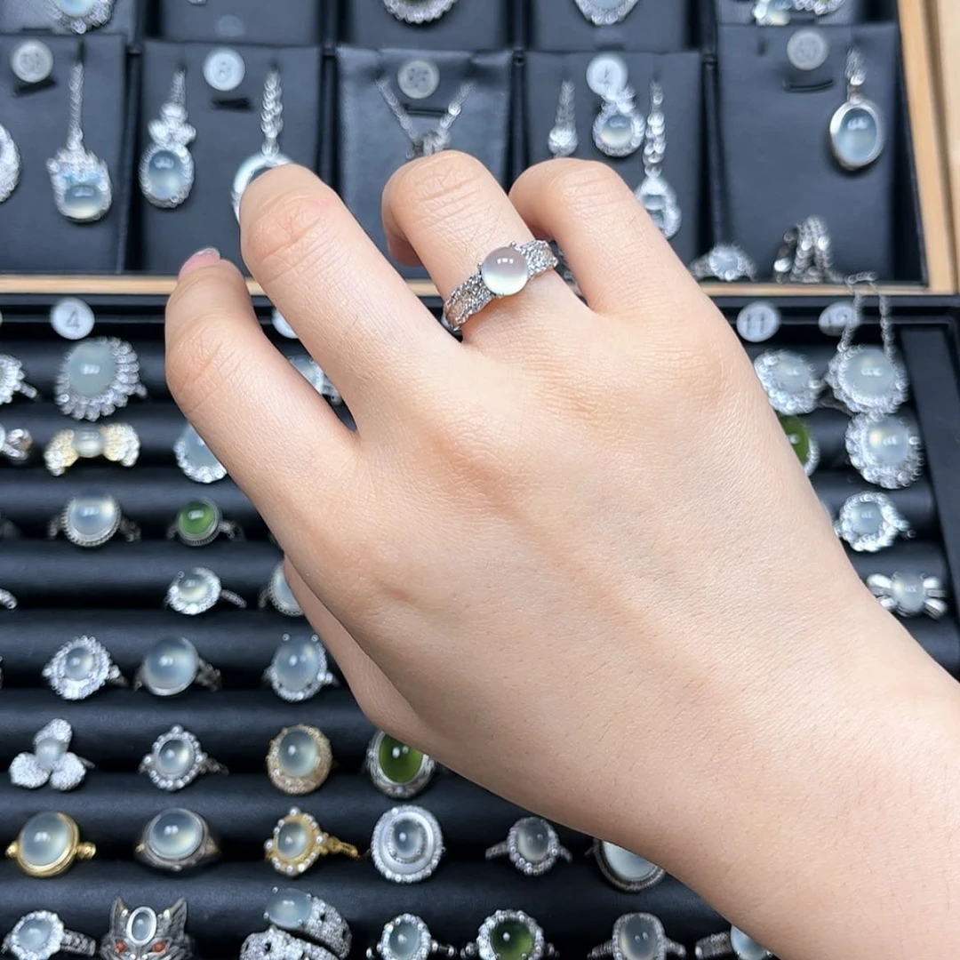 【闪购商品】岫玉戒指银S925镶嵌S****e