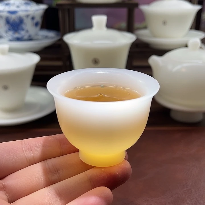 隐唐窑/精工璞玉素烧自生釉65ml反口杯