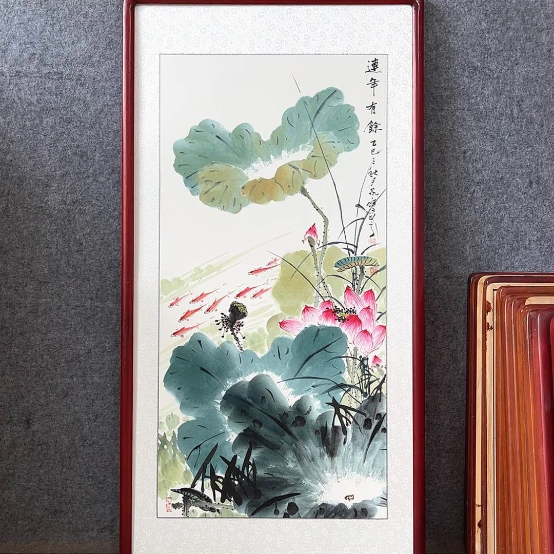 国画书画作品带框63×123