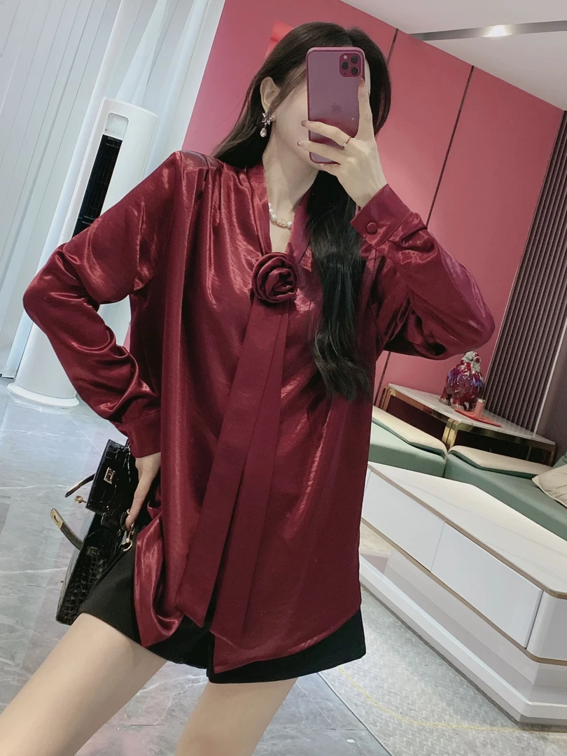 【金皇橦颜】复古宽松花朵小众衬衫（SJ）2778