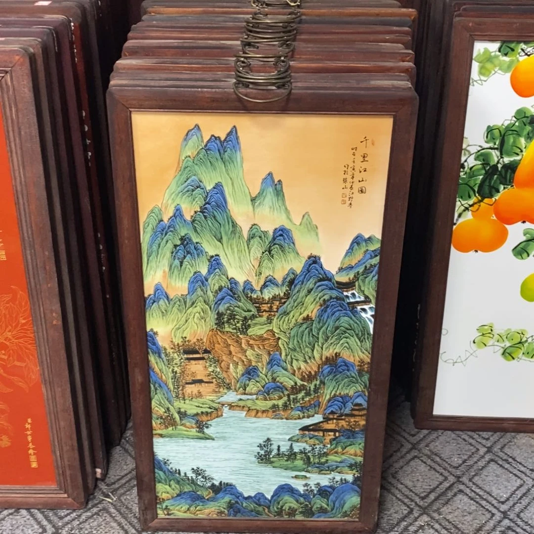瓷片86*46*1景德镇瓷板画柴窑烧制