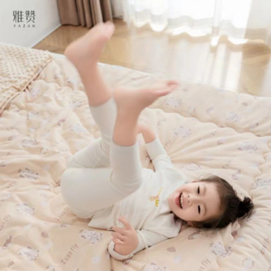 2024新款针织棉系列：双层柔软单人冬被『皇冠象』被子加厚幼儿盖被