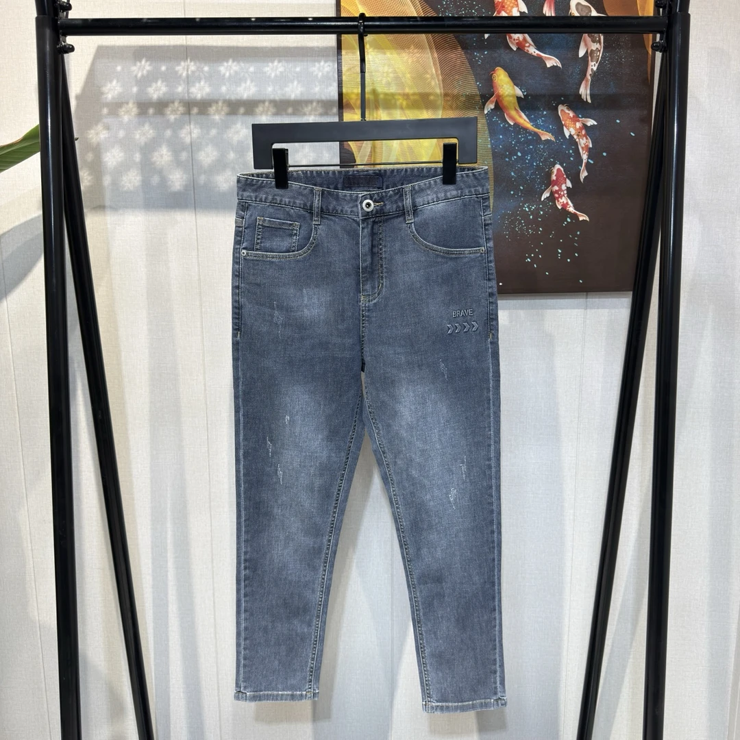 K767型男挚爱!春夏中腰不勒宽松男士弹力潮男酷帅九分牛仔裤