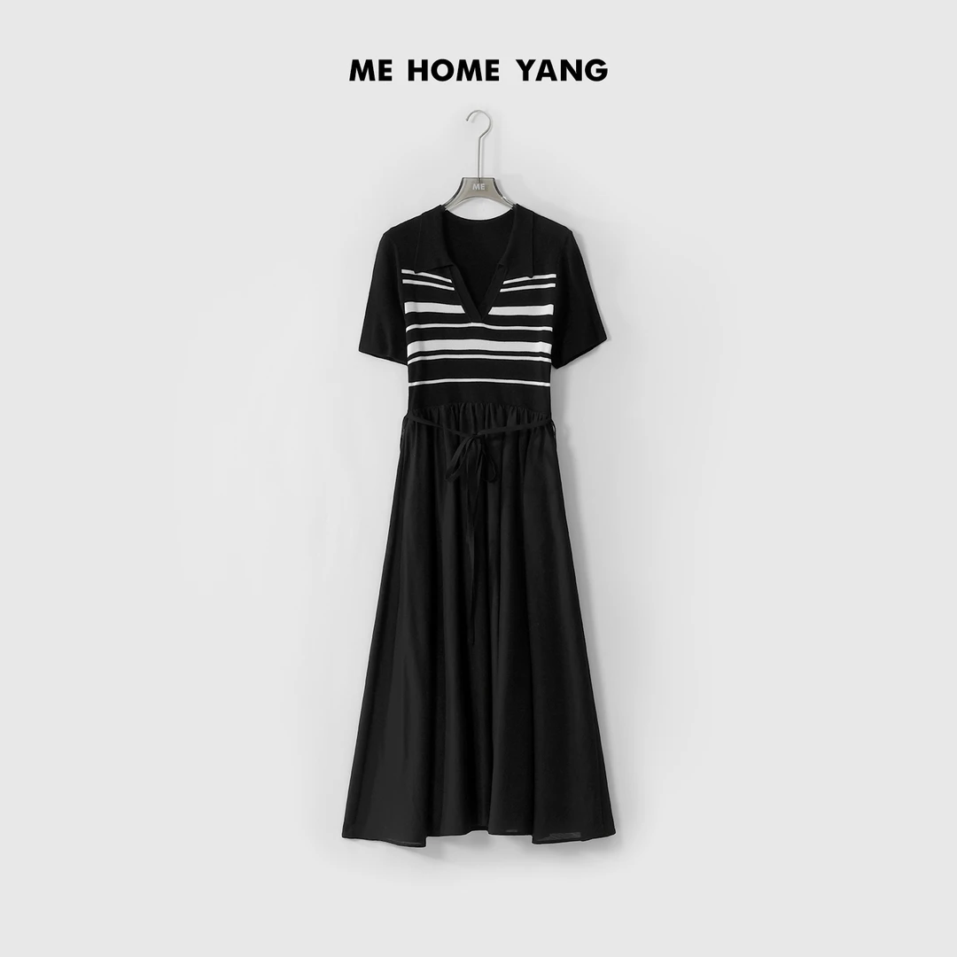 ME【Y条纹连衣裙】夏季新款女士显瘦气质连衣裙MEQS2403