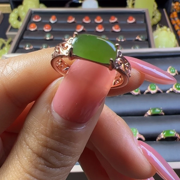 和田玉（碧玉）银S925镶嵌颈饰