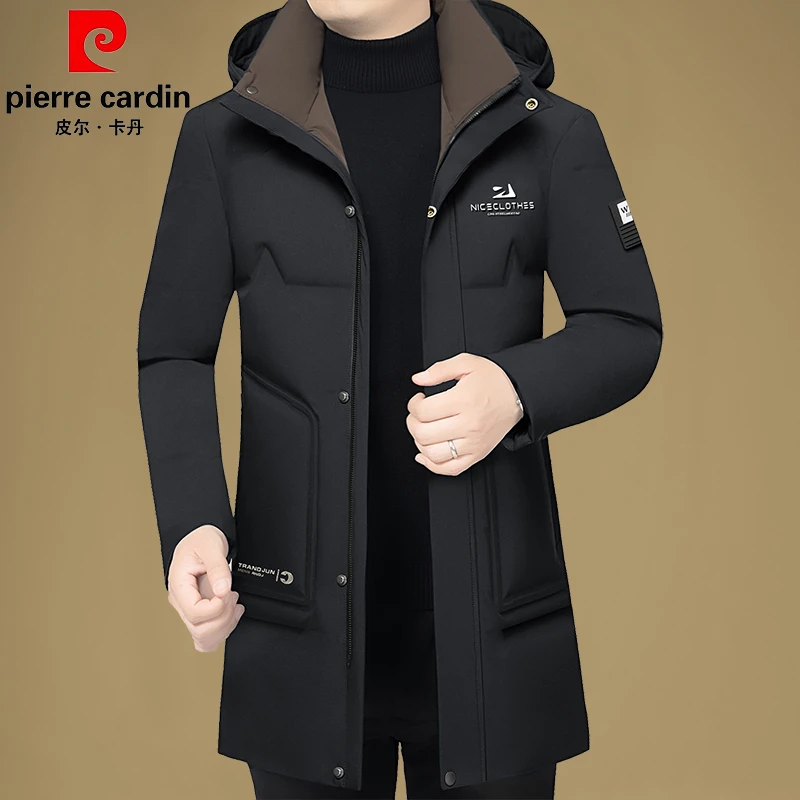 皮尔卡丹新款男士鹅绒服2025冬季中长款羽绒服男款厚保暖男式外套