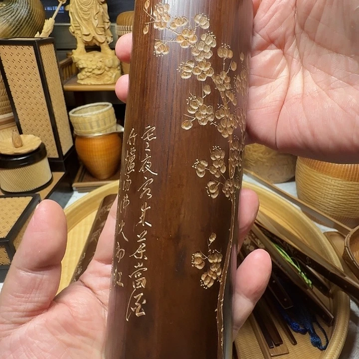 竹?****?竹雕茶则梅花佰艺轩