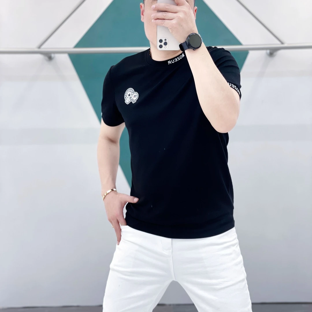 2025夏季新款高端潮牌男士短袖T恤舒适百搭潮流时尚帅气圆领半袖T