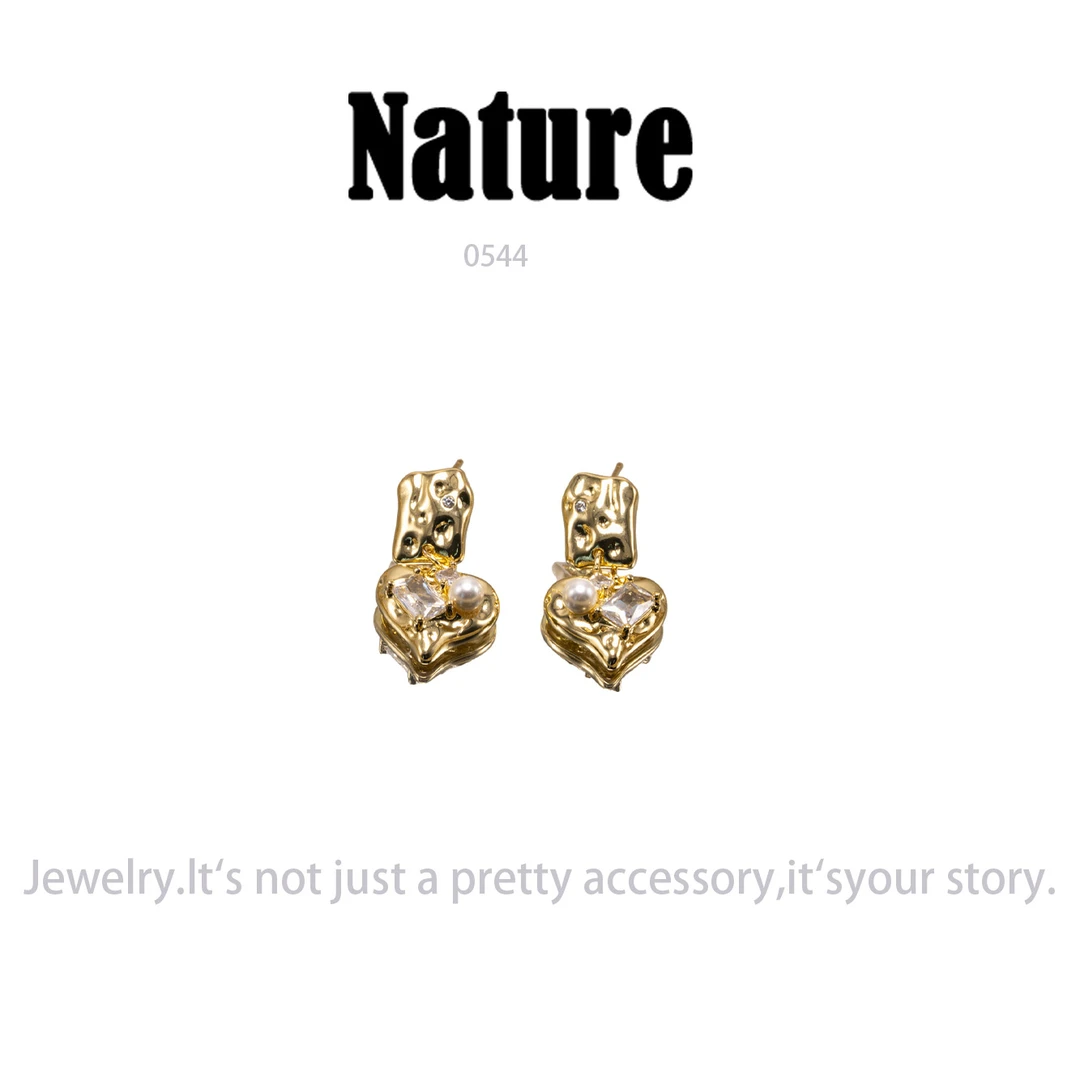 铜合金耳饰 设计师气质耳环小众设计高级感耳饰～0544