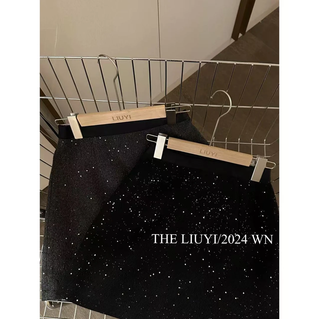 【LIUYI】闪闪短裙~冬季加厚毛呢半身短裙411216