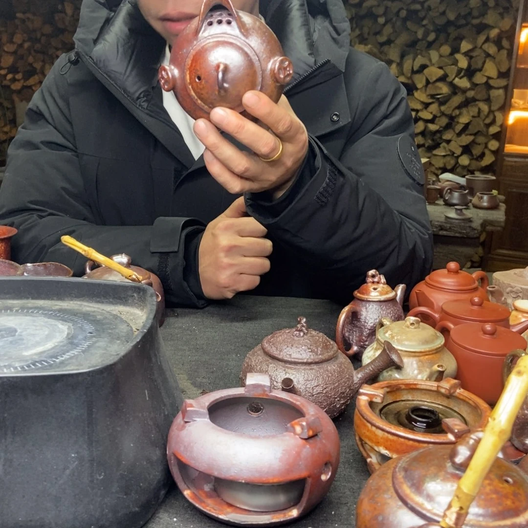 紫砂手工纯手工柴烧手抓宝瓶