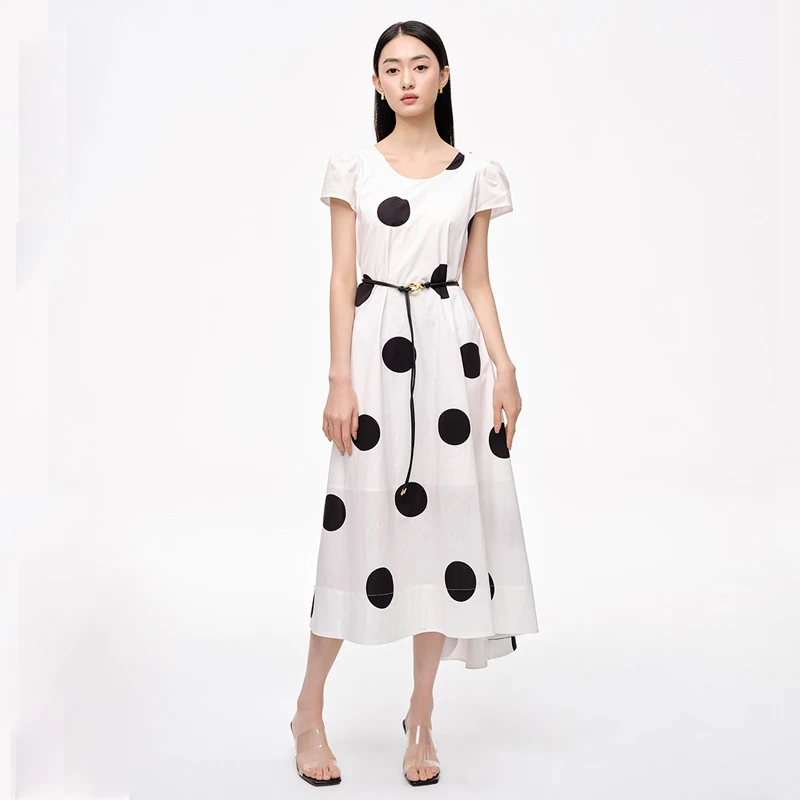 【直播专享】商场同款夏季新品大波点棉质印花连衣裙N194A42364