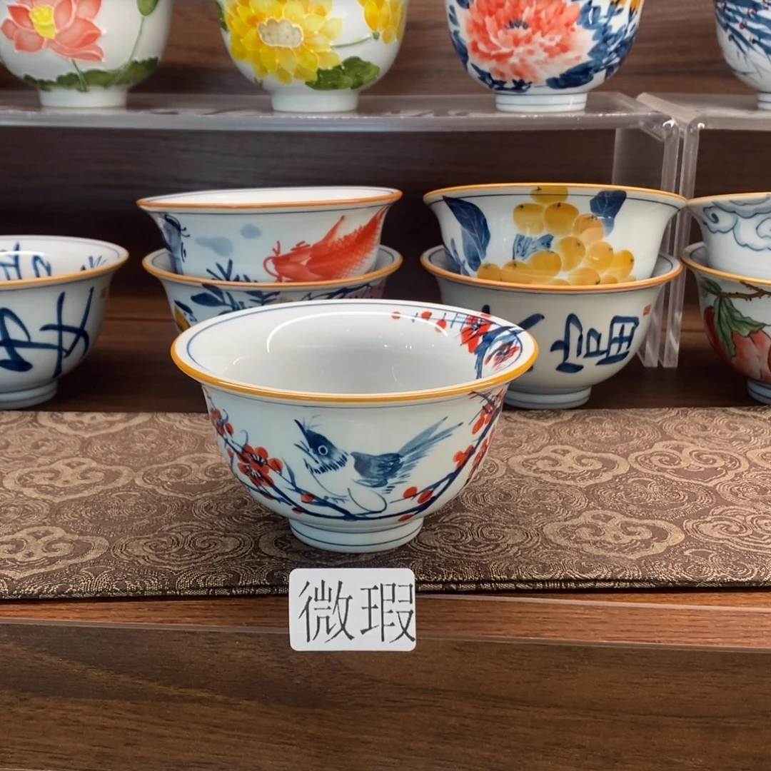 釉下彩老陶泥手工绘制