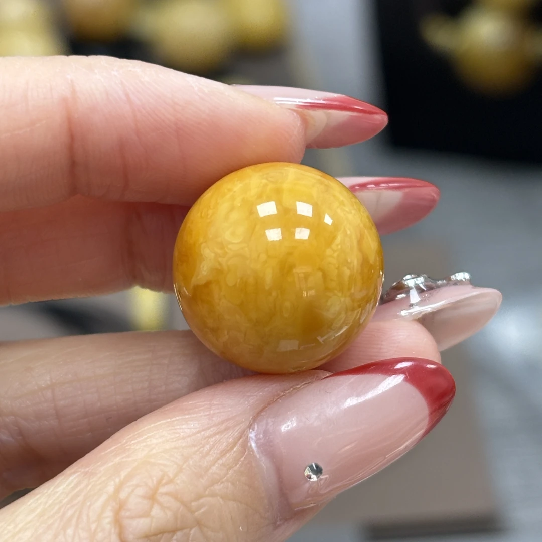 19.2mm 小妖珠宝天然原矿琥珀蜜蜡