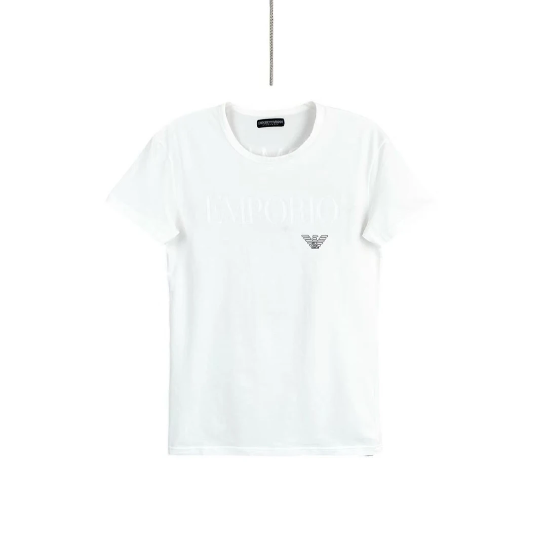 99新 GIORGIO ARMANI/阿玛尼 AA2273  棉 鹰标Logo白色T恤 L码