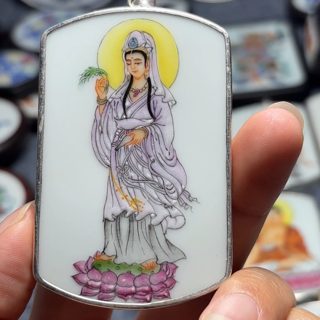 中***鸡瓷片观音菩萨一个