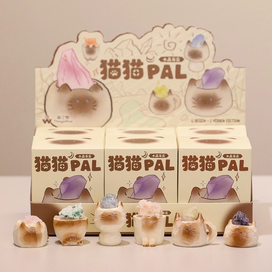 热销款-正版猫猫动物PAI水晶石惊喜盒本册