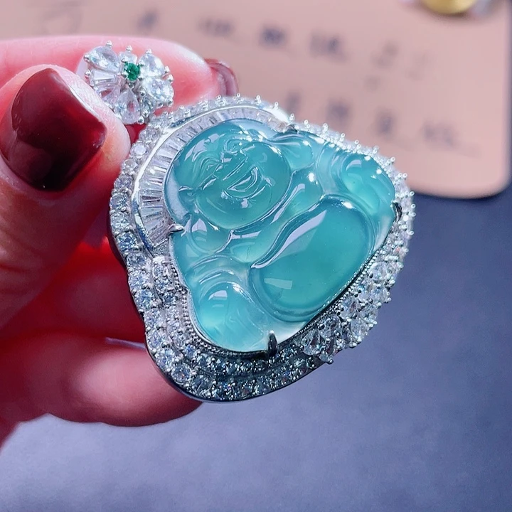 翡翠吊坠(不含链)银S925镶嵌