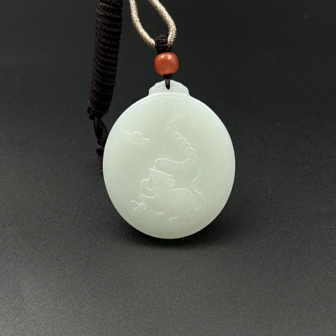 LOT.48和田玉鼠来宝挂件/025