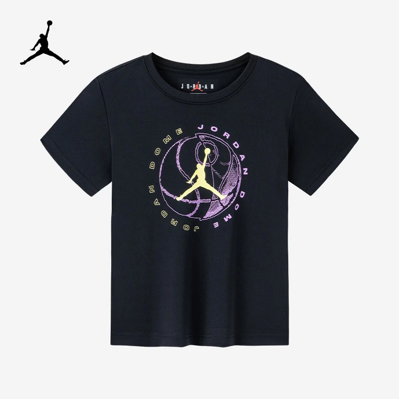 AIR JORDAN夏季休闲运动中大童男女童短袖透气舒适速干T恤C527