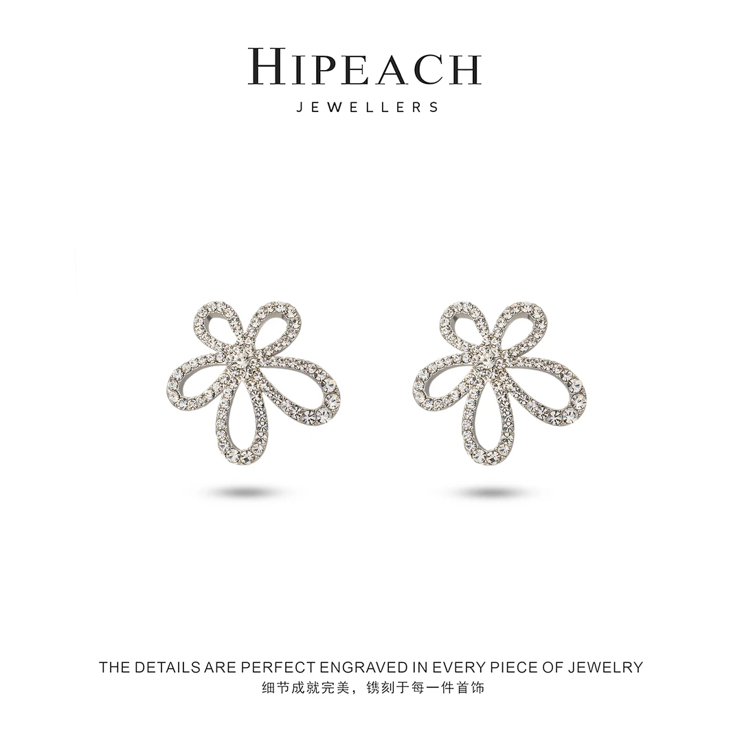 铜合金耳饰  镀K金♠天天♠微醺太阳花耳环HTYB0151