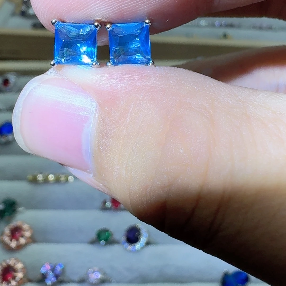 托帕石戒指银S925镶嵌