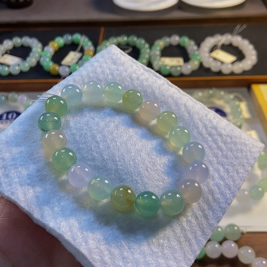 定制翡翠未镶嵌翡翠手串卡9.8