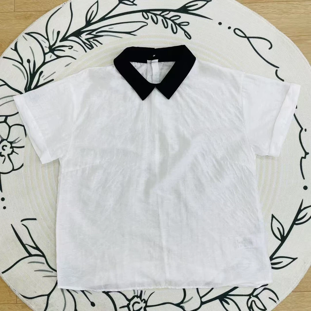 夏季甜美风日系可爱减龄幼态短袖娃娃领衬衫上衣25061342