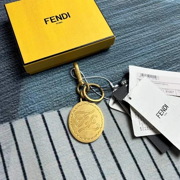 未使用 FENDI/芬迪 芬迪双F金色钥匙扣配饰